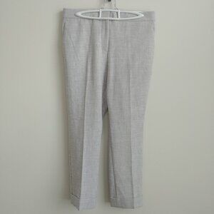 Ann Taylor light grey cropped cuffed ankle pants trousers 8 Petitr